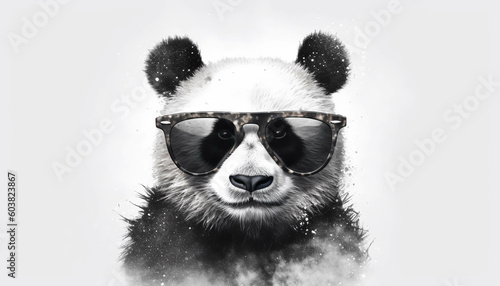 panda with sunglasses. ai generative