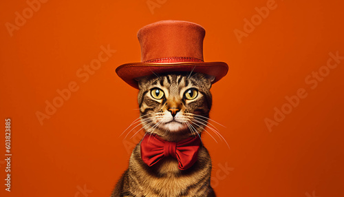 cat in hat. ai generative © Montana Photo&Design
