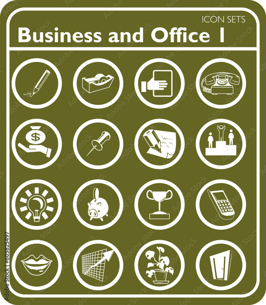 Fototapeta premium A set of Business and office icons.