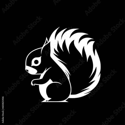 Squirrel | Black and White Vector illustration