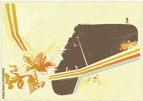 Grunge styled urban retro background.  Vector illustration.