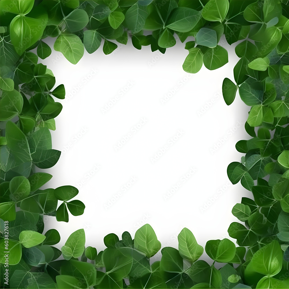 Fototapeta premium green leaves border Generative AI Content 