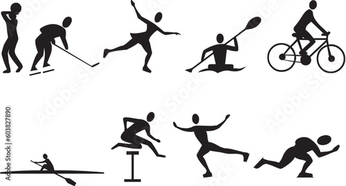 Illustration of Athlete Silouettes - Vector