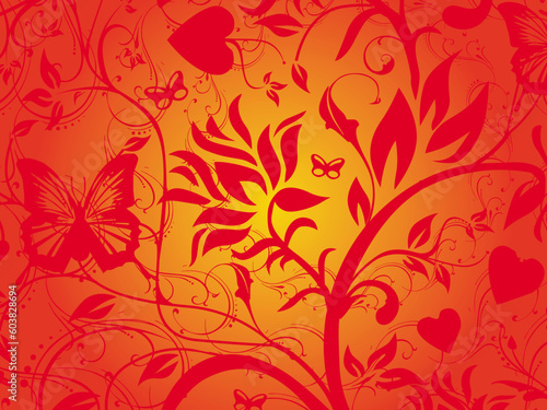 This is vector illustration background of abstract grunge floral