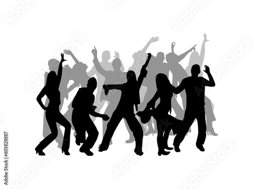 This is vector illustration of dancing people