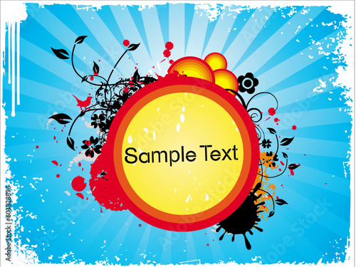 This is Vector illustration of grunge floral sample text