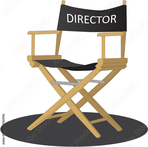 Director's chair over white background