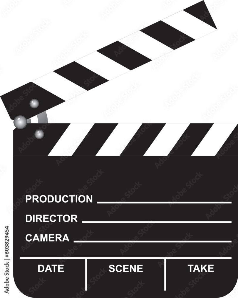 Obraz premium Open Movie Clapboard. Vector.