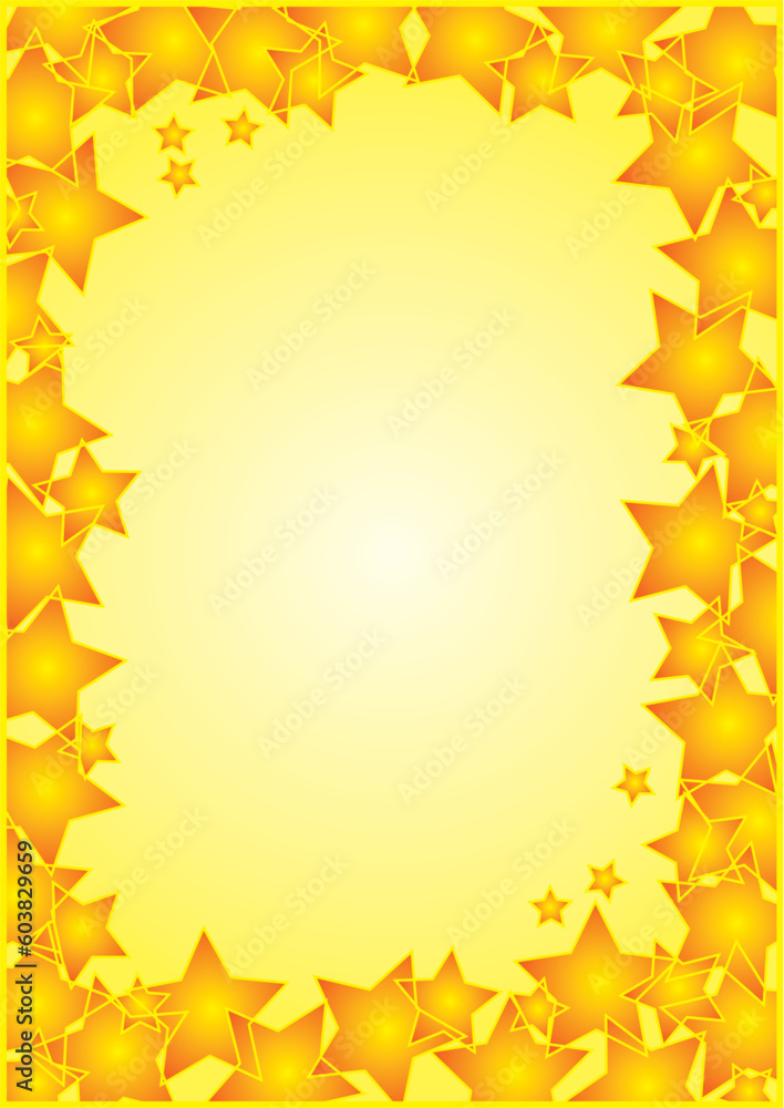 Frame with gold shiny stars border Frame with gold shiny stars border