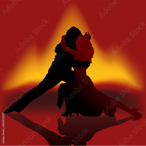 Fototapeta Naklejka Na Ścianę i Meble -  Dance Fire Tango - High detailed vector illustration.