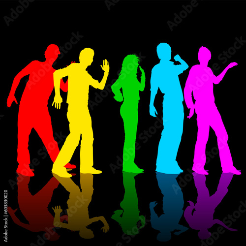 Rainbow Dance - vector illustration