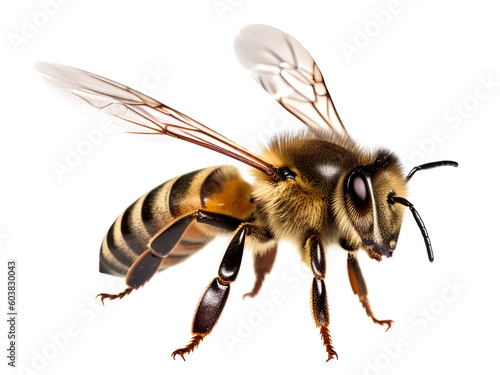 bee, isolated background. Generative Ai