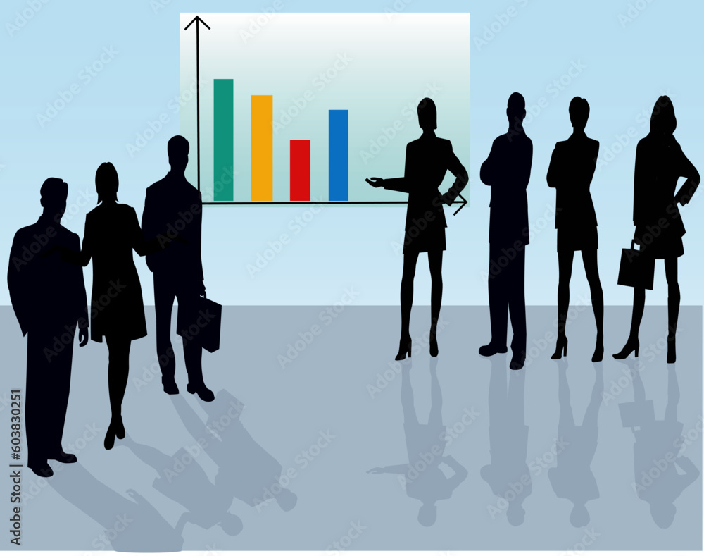 Business team - vector silhouettes Business team - vector silhouettes