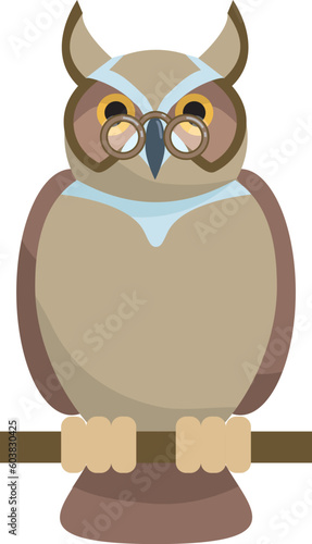 A wise old owl. Glasses on separate layers so easily removed.