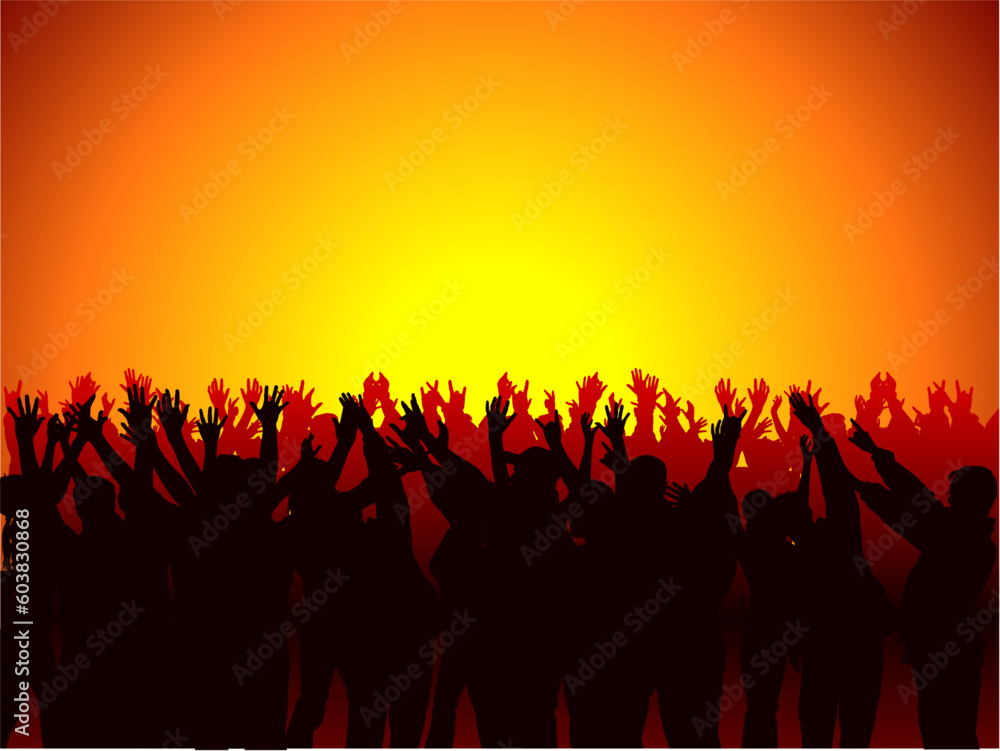 Crowd 03 - Detailed and coloured illustration - audience background
