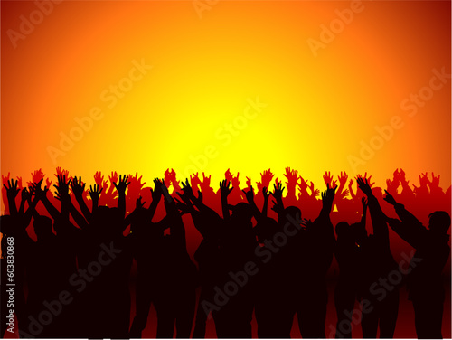 Crowd 03 - Detailed and coloured illustration - audience background