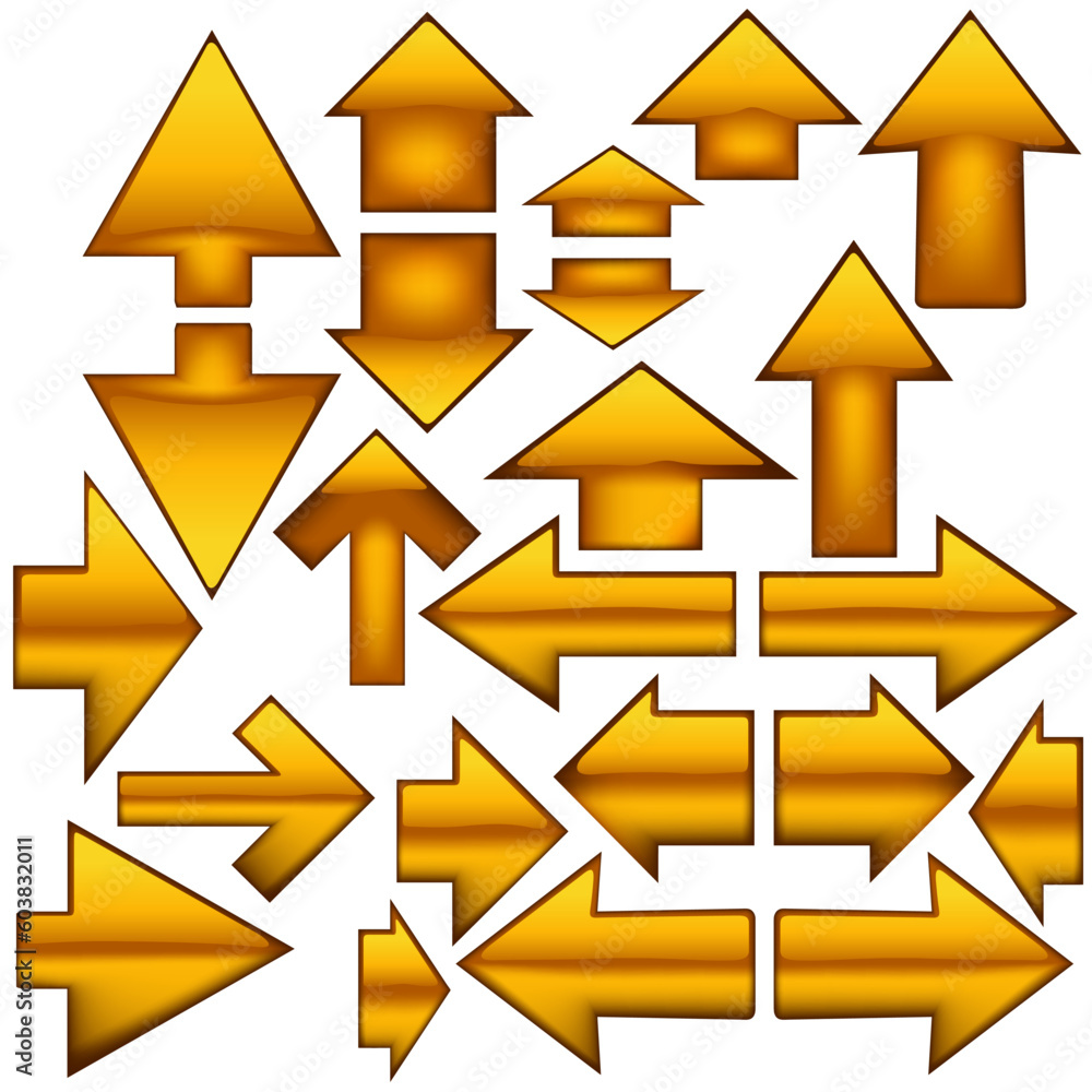 Glass Arrows - Honey - High detailed glass arrows - illustration. Glass Arrows - Honey - High detailed glass arrows - illustration.