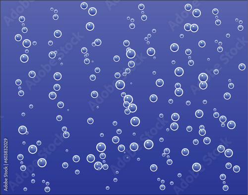 Abstract vector design of bubbles rising in water