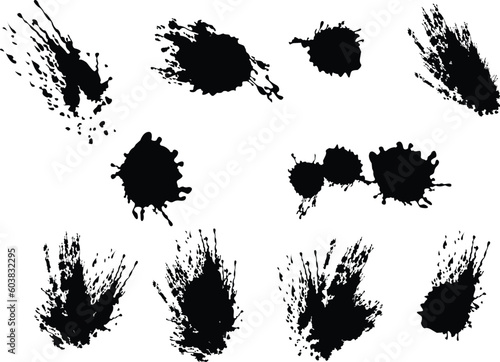 These are black vector splats silhouette