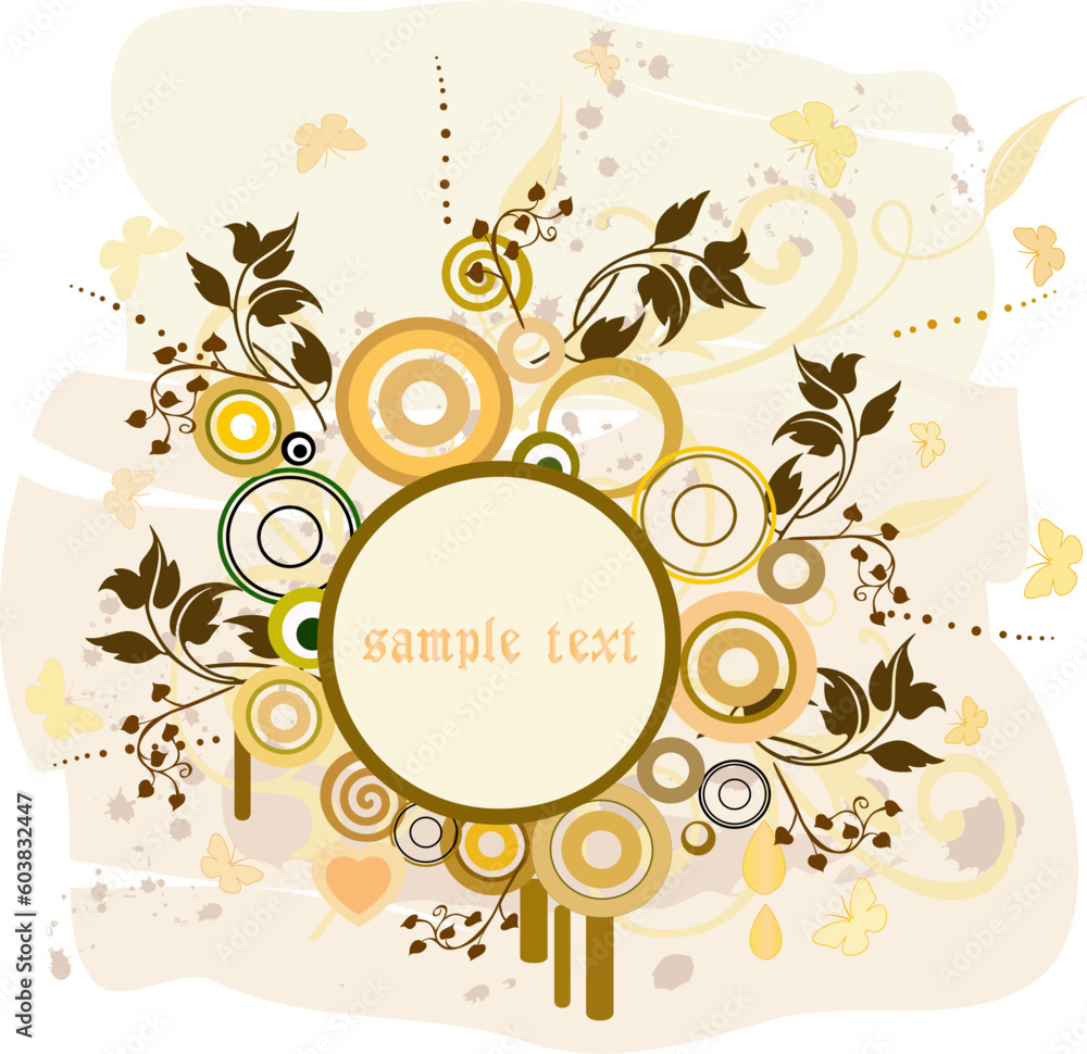 Floral Background with frame - vector Floral Background with frame - vector