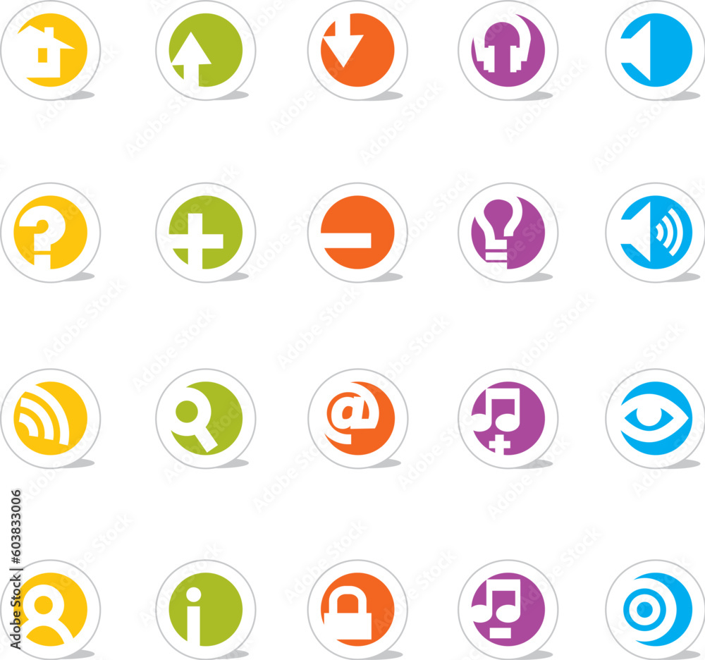 SimpleCons Icon Series: Simple, colorful round icons with cast shadow. 20 useful website icons with a clean and colorful style. Look for my additional sets in this series. Easy to change colors! I've SimpleCons Icon Series: Simple, colorful round icons with cast shadow. 20 useful website icons with a clean and colorful style. Look for my additional sets in this series. Easy to change colors! I've