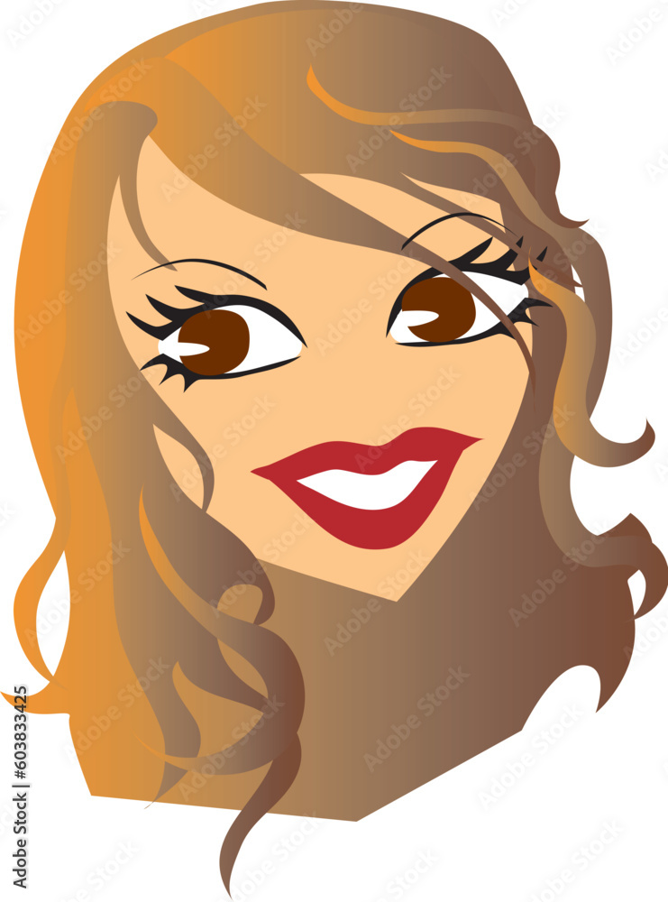 Clip art design illustration of young girl head for use in web or print Clip art design illustration of young girl head for use in web or print