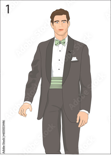 Groom design clip art illustration for use in wedding print or web design