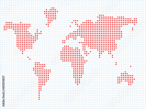 world map made up from dots