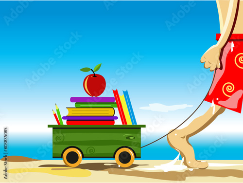 Conceptual illustration with concept: back to school