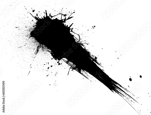 shooting ink/paint splat isolated from the white background ideal to place text over