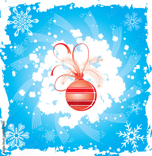 Snowflake grunge frame, elements for design, vector illustration