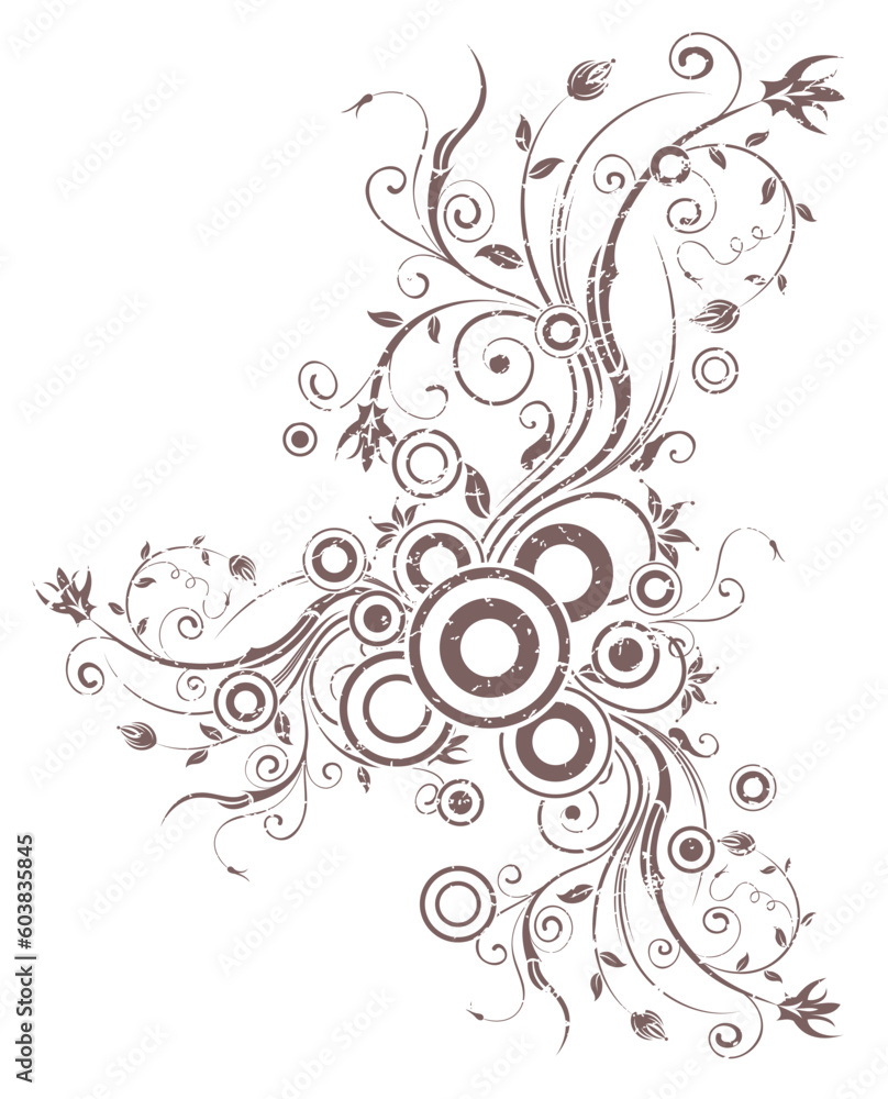 Abstract floral chaos, element for design, vector illustration