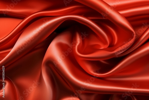 Red silk background stock photo. AI generative