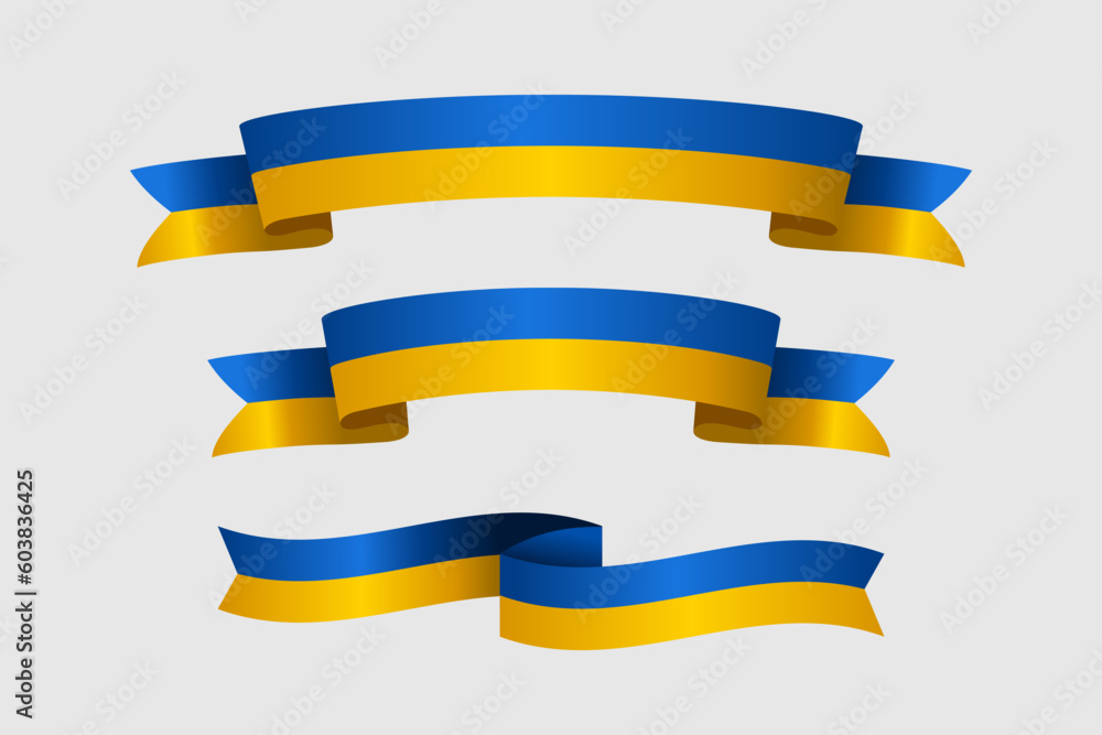 Waving the flag of Ukraine. Vector illustration. Set of ribbons Glory to Ukraine Waving the flag of Ukraine. Vector illustration. Set of ribbons Glory to Ukraine