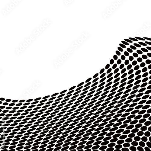 Abstract halftone wave in black and white - vector © Designpics