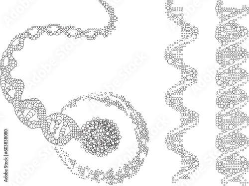 abstract DNA chains, vector illustration