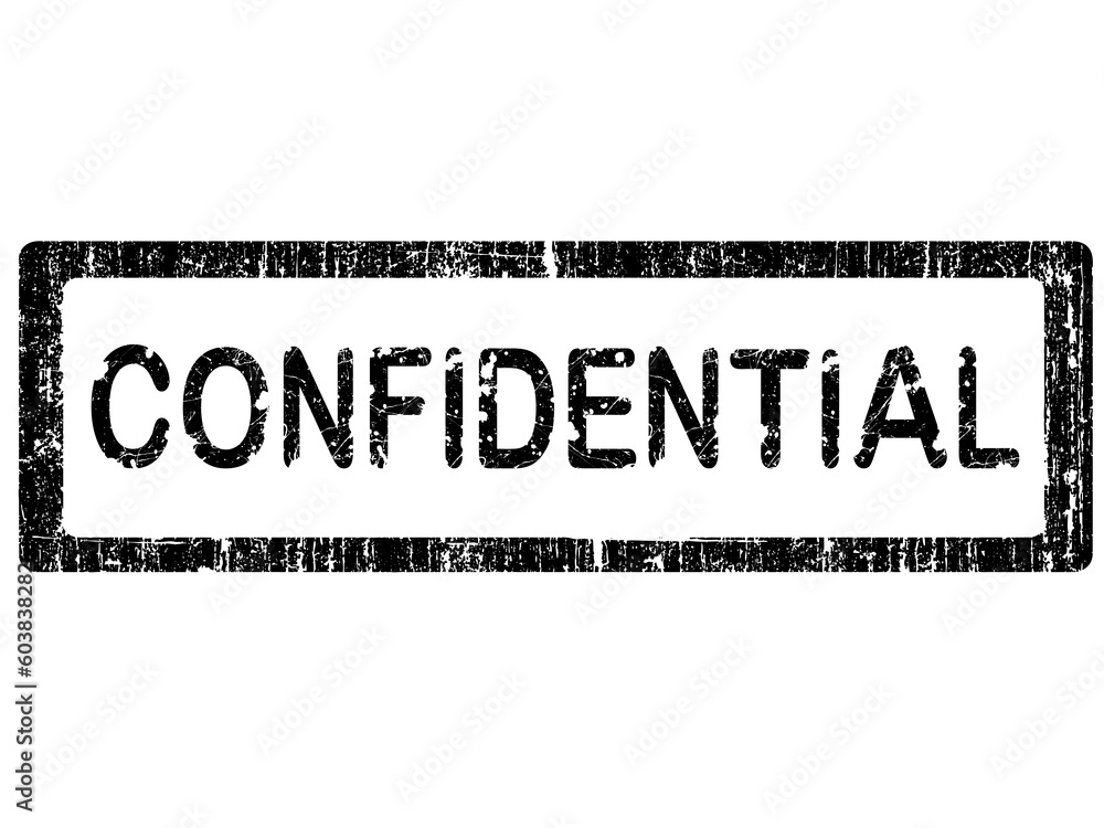 Obraz premium Grunge Office Stamp with the words CONFIDENTIAL in a grunge splattered text. (Letters have been uniquely designed and created by hand)