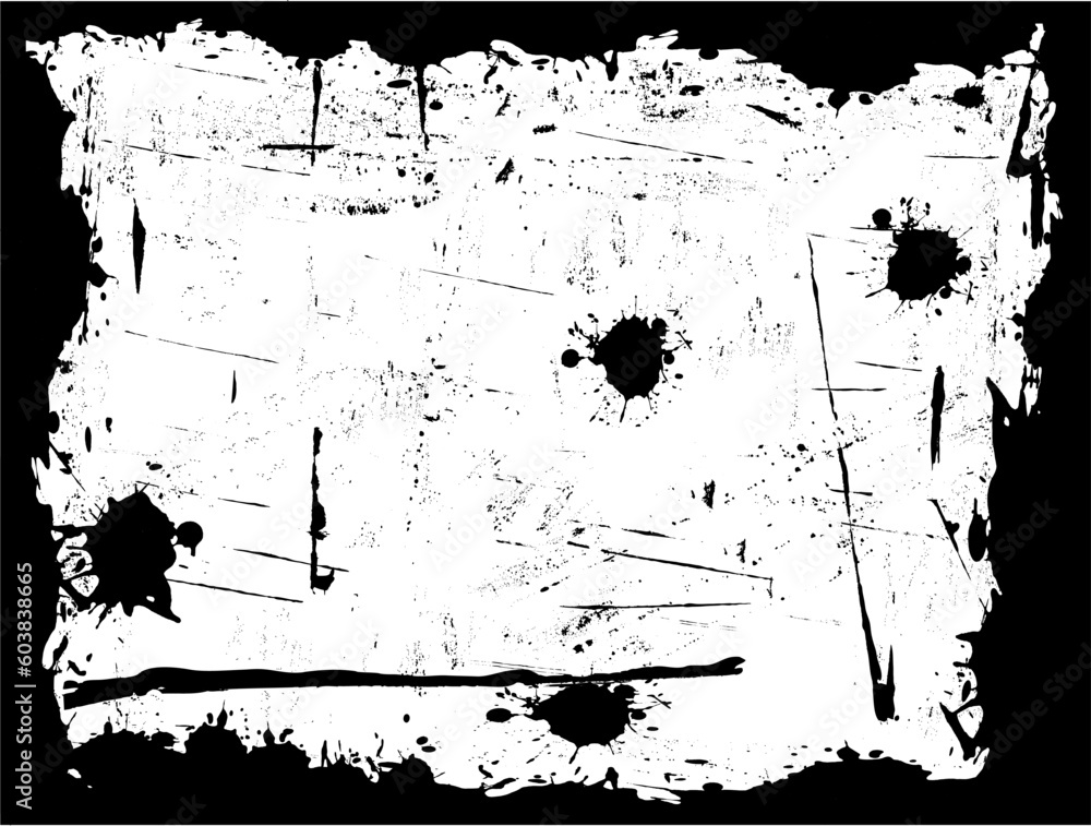 Naklejka premium Black Grunged Border with a White background