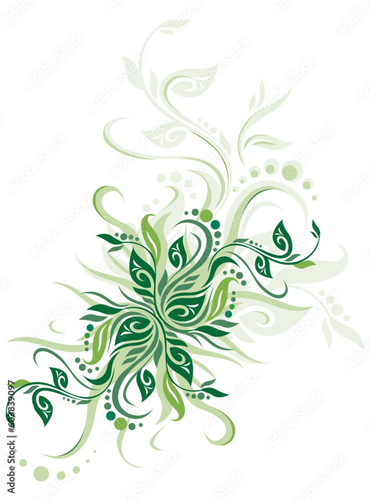 Green floral background vector illustration design for greeting cards Green floral background vector illustration design for greeting cards