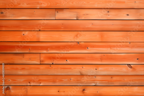 Horizontal orange wooden planks background. Wooden texture. Orange wood wall. Wood planks Wallpaper. Generative AI