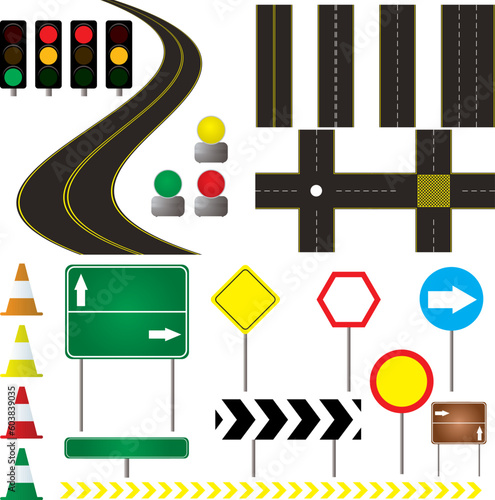 collection of road markings and sign that can be used in your own design