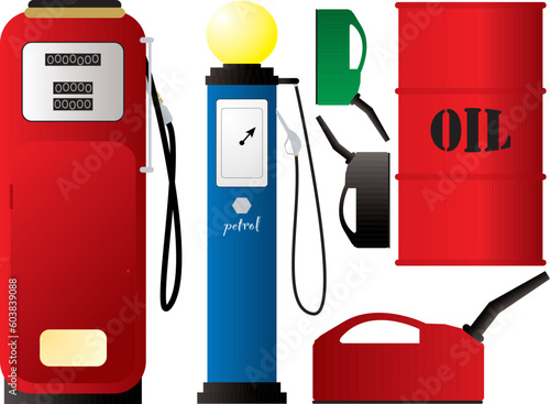 Wallpaper Mural Illustration of an old fashioned petrol pump and canister Torontodigital.ca