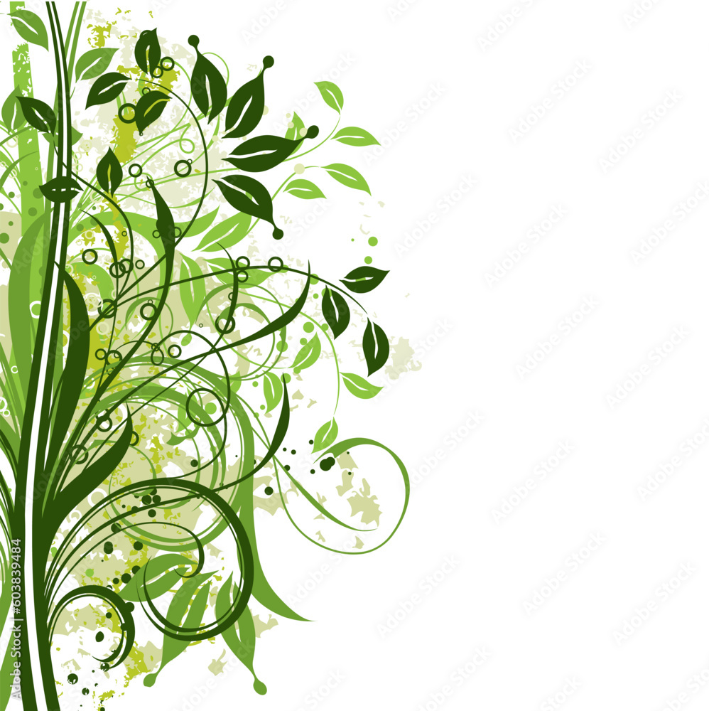 Grunge floral background, vector illustration Grunge floral background, vector illustration