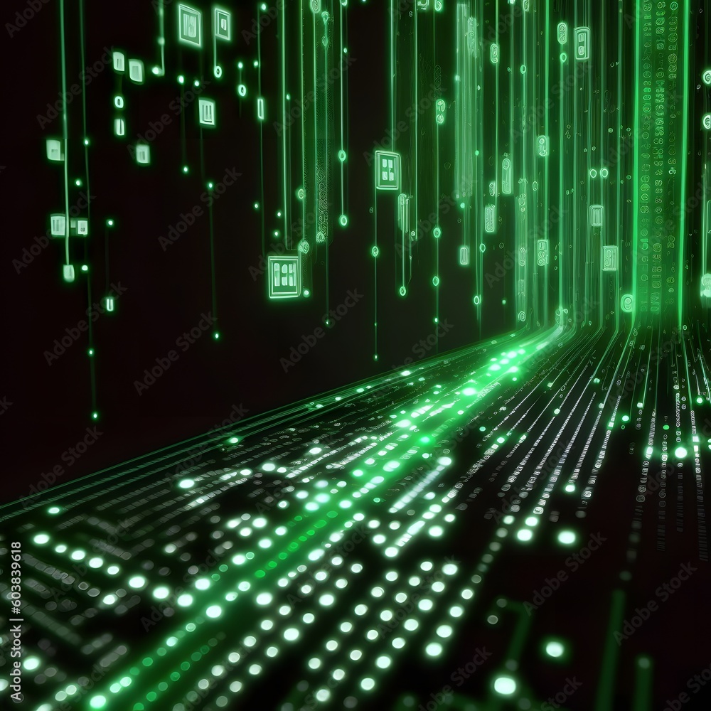 Digital Chaos Unleashed: Green Glitchy Binary Code and Network Cables Entwined in a Maelstrom of Cybernetic Fury, Perfect for High-Tech Websites and Futuristic Online Businesses Generative AI Digital Chaos Unleashed: Green Glitchy Binary Code and Network Cables Entwined in a Maelstrom of Cybernetic Fury, Perfect for High-Tech Websites and Futuristic Online Businesses Generative AI