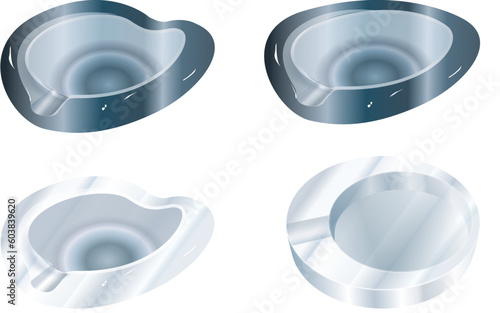 Four glass ashtrays, eps file, can be enlarged unlimited
