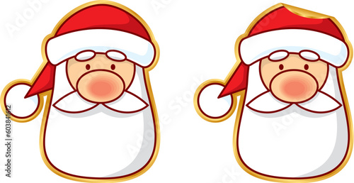 Santa Sticker normal and peeling version  The vector version is a fully editable EPS 8 file, compressed in a zip file. Linear gradients, no transparencies. Can be scaled to any size without loss of qu