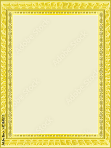 Gold frame for a photo in a vector