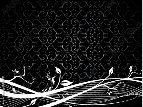 This is Vector illustration of floral with rush grunge background