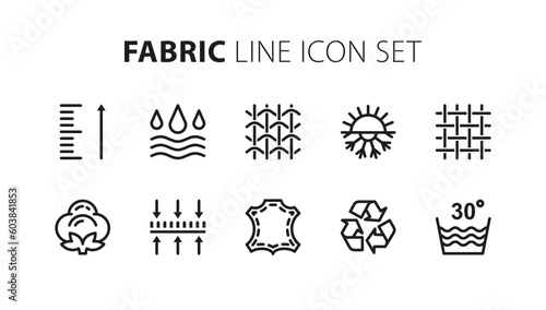 FABRIC LINE ICON SET 1. Black line icon on white background