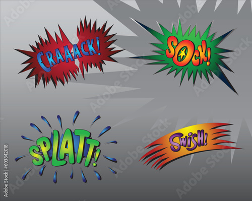 Superhero bashing - comic bubbles of super hero fights